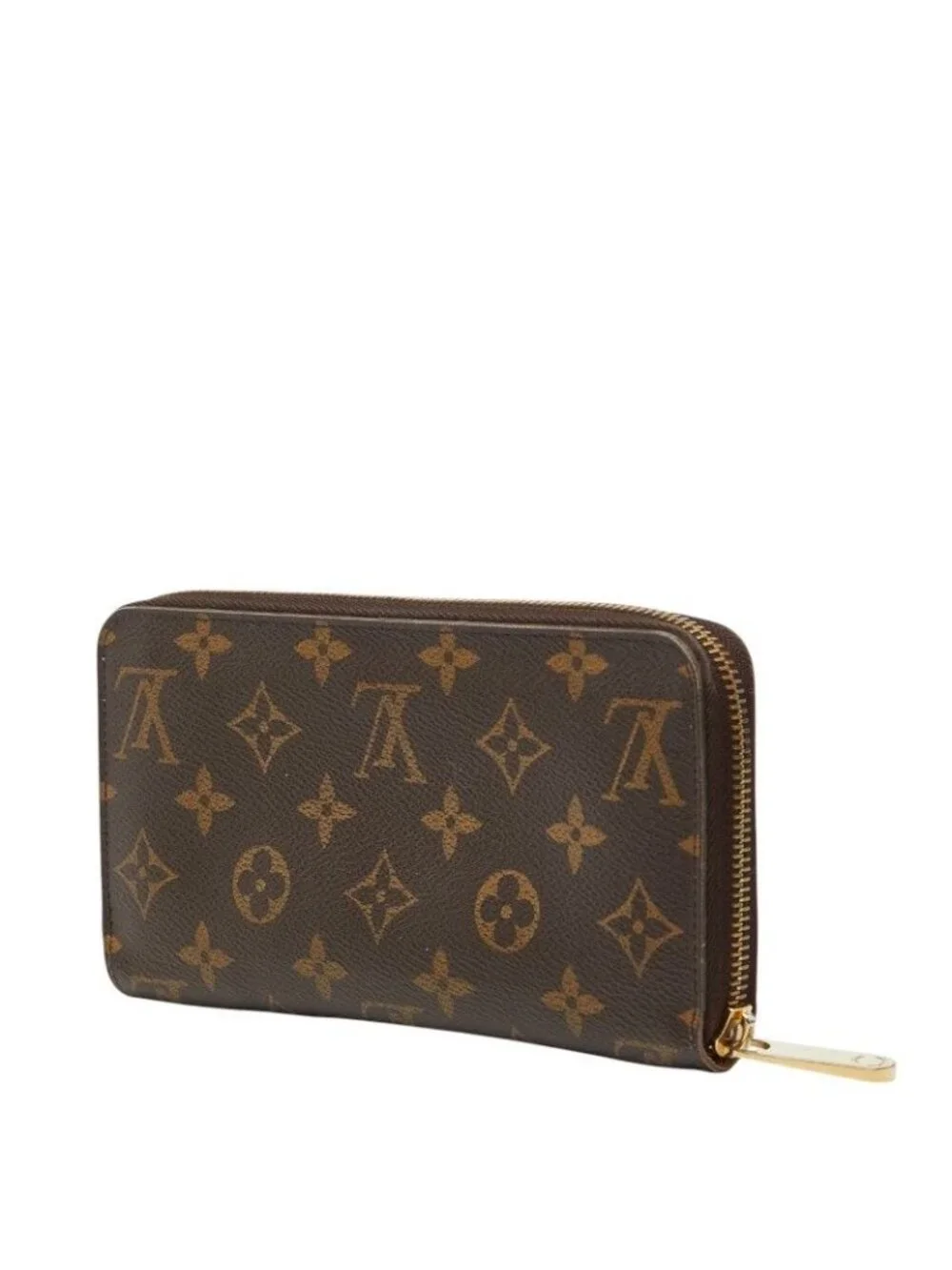 Louis Vuitton Monogram Zippy Wallet Zip Around Brown Rose Ballerine Leather
